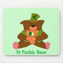 irish ted, St Paddy Bear mousepads