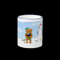 Irish Terrier Christmas mugs