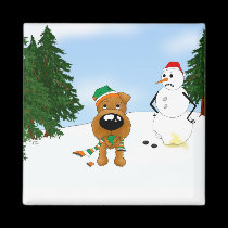 Irish Terrier Christmas magnets