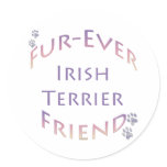 Irish Terrier Fur-ever Friend Round Stickers