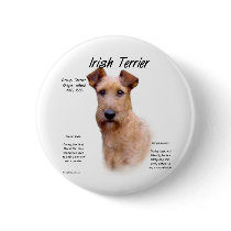 Irish Terrier History Design Button