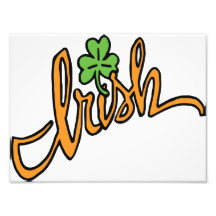 Irish Text and Shamrock Photo