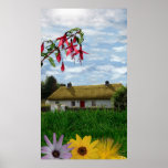 irish thatched cottage poster