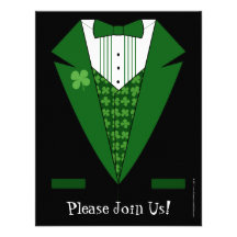 Irish Tuxedo St. Patrick's Day Party Invitations