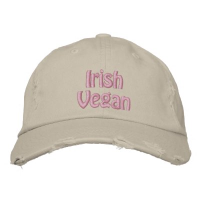 Irish Vegan, St. Patrick's Day, Pink Green embroidered baseball cap
