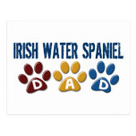IRISH WATER SPANIEL Spaniel Dad Paw Print 1 Post Cards