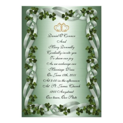 Irish wedding Invitation elegant