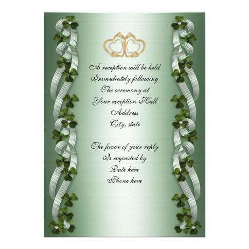Irish wedding Invitation elegant