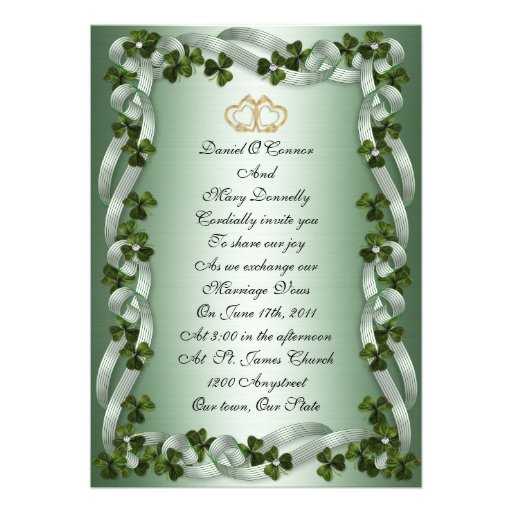 Irish wedding Invitation elegant