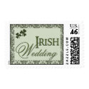 Irish Wedding postage with shamrocks stamp