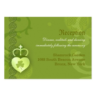 Irish Wedding Reception Enclosure Cards 3.5x2.5 Large Business Card