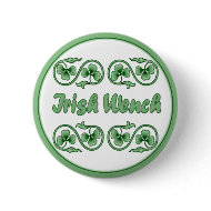 Irish Wench and Shamrocks button