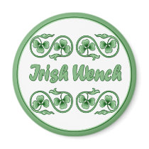 Irish Wench and Shamrocks Refrigerator Magnet