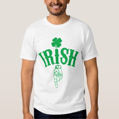 Irish with finger pointing to the blaney stones t-shirt