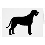 Irish Wolfhound (in black) Greeting Cards