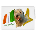 Irish Wolfhound Irish Flag and Harp Card