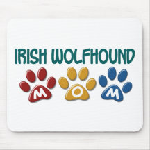 IRISH WOLFHOUND Mom Paw Print 1 Mouse Pads
