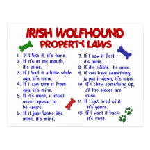 IRISH WOLFHOUND Property Laws 2 Postcards