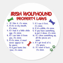 IRISH WOLFHOUND Property Laws 2 Round Stickers