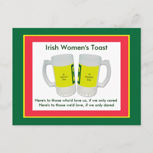 Irish Women's Toast The MUSEUM Zazzle postcard