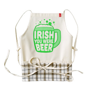 Irish You Were Beer Zazzle HEART Apron