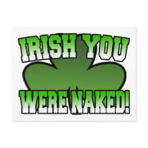 Irish You Were Naked Postcard