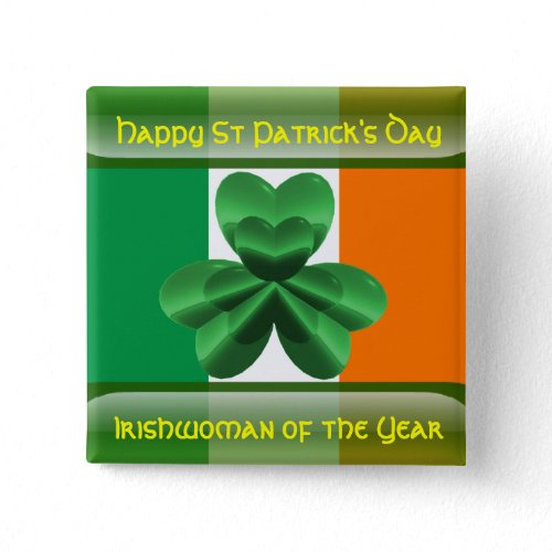 Irishman~IrishWoman Of The Year St Patricks Green button