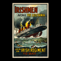 Irishmen Avenge the Lusitania - Vintage Poster posters