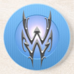 Iron Aquarius Symbol, blue Beverage Coaster