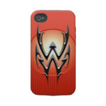 Iron Aquarius Symbol, red Tough Iphone 4 Cover