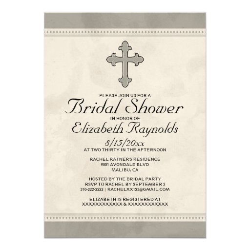 Iron Cross Bridal Shower Invitations