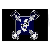 Iron Cross Pistons Skull Black Greeting Cards