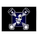 Iron Cross Pistons Skull Black Greeting Cards