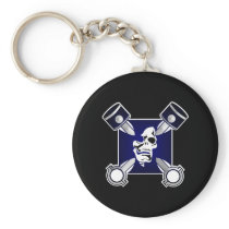 Iron Cross Pistons Skull Black Key Chain