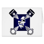 Iron Cross Pistons Skull Greeting Cards