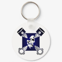 Iron Cross Pistons Skull keychains by WhiteTiger_LLC Iron Cross Pistons Skull keychains