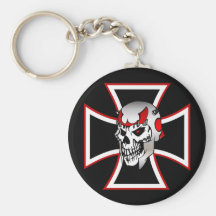 Iron Cross Skull keychain