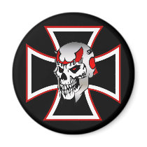 Iron Cross Skull refrigerator magnet