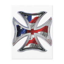 Iron Cross w/ American Flag Post Cards