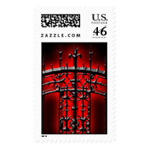 Iron Fence Halloween Postage Stamp