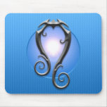 Iron Leo Symbol, blue Mouse Pads