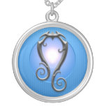Iron Leo Symbol, blue Custom Jewelry