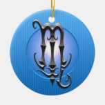 Iron Scorpio Symbol, blue Ornament