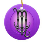 Iron Scorpio Symbol, purple Christmas Tree Ornament