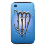 Iron Virgo Symbol, blue Iphone 3 Tough Cover