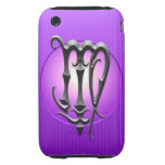 Iron Virgo Symbol, purple Iphone 3 Tough Case