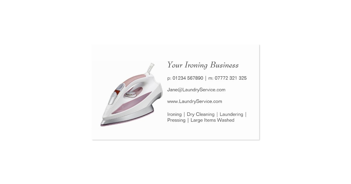 Ironing / Laundry Service Business Card Zazzle