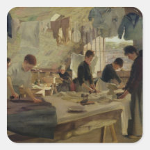 Ironing Workshop in Trouville, 1888 Square Stickers