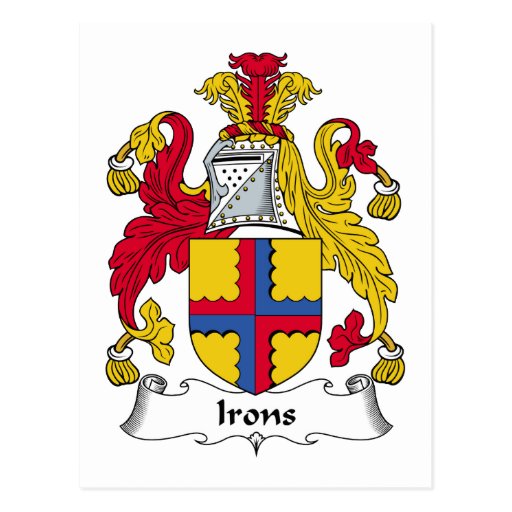Irons Family Crest Postcard Zazzle