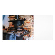 Irons Heating on Stove Customized Photo Card